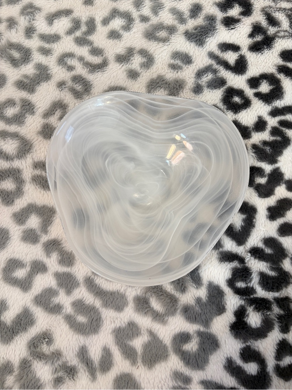 White Swirl Art Glass Bowl